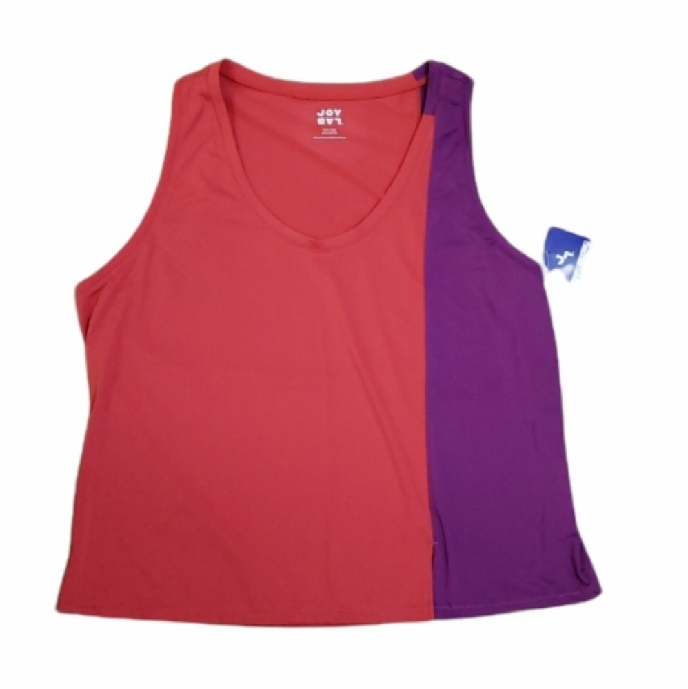 Joy Lab Color Block Tank Top Women's Size XL NWT Pink Purple Magenta Color block